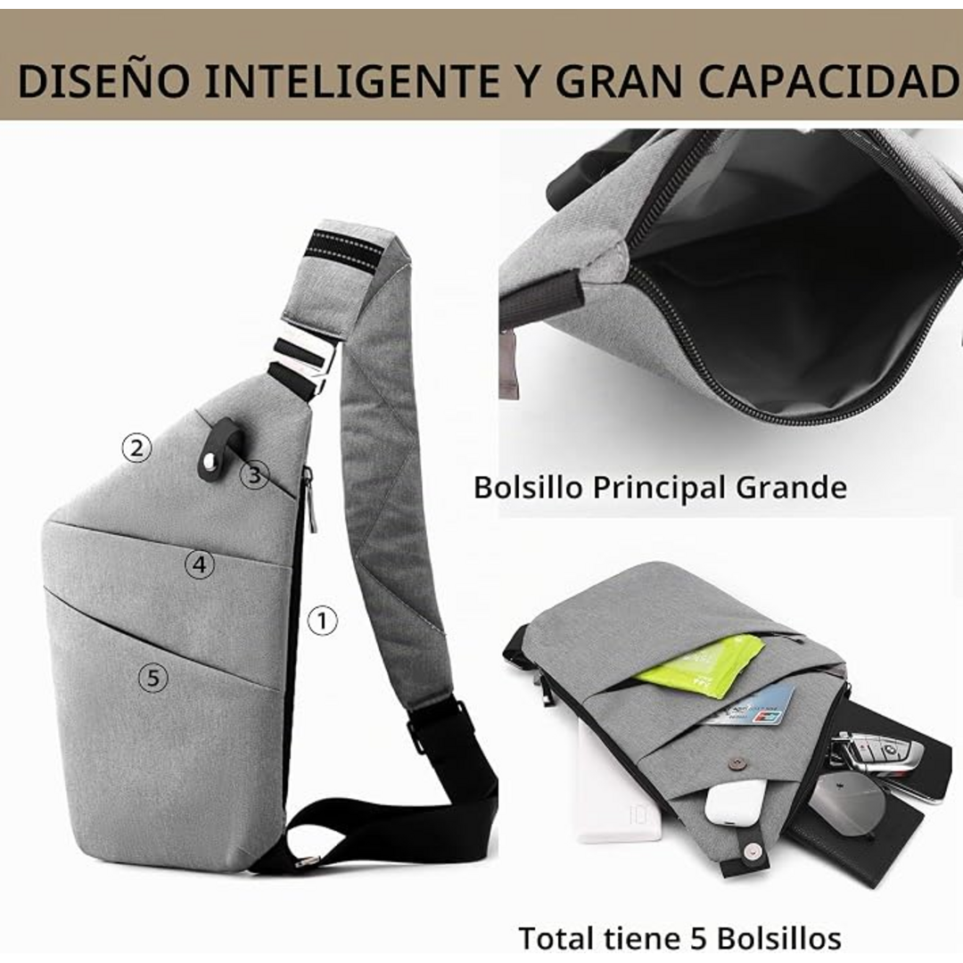 Bandolera Antirrobo con Bolsillo Oculto