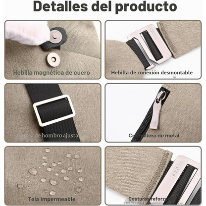 Bandolera Antirrobo con Bolsillo Oculto
